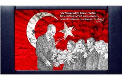 Atatrk ve ocuk Makam Arkal 85x140 cm